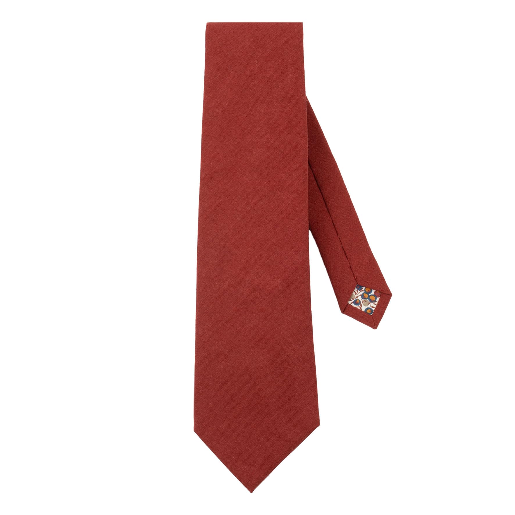Cravate Lin brique - Made in France