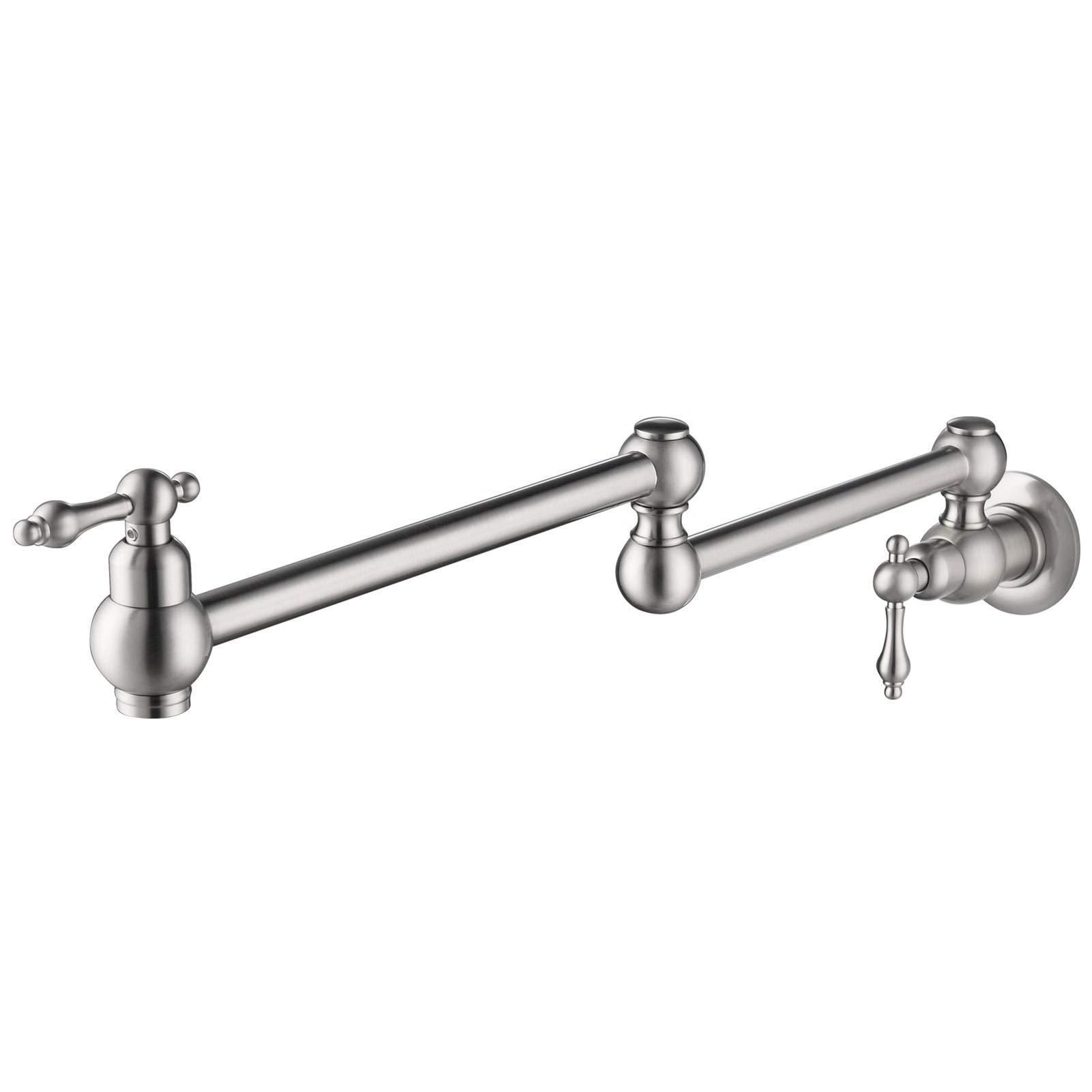 Grifo de llenado de ollas de latón para cocina comercial, grifo de fregadero extensible de pared