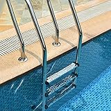 【Material de acero inoxidable de alta calidad】 Hecho de material de acero inoxidable de primera calidad, que no contamina la piscina ni el agua de la piscina.
