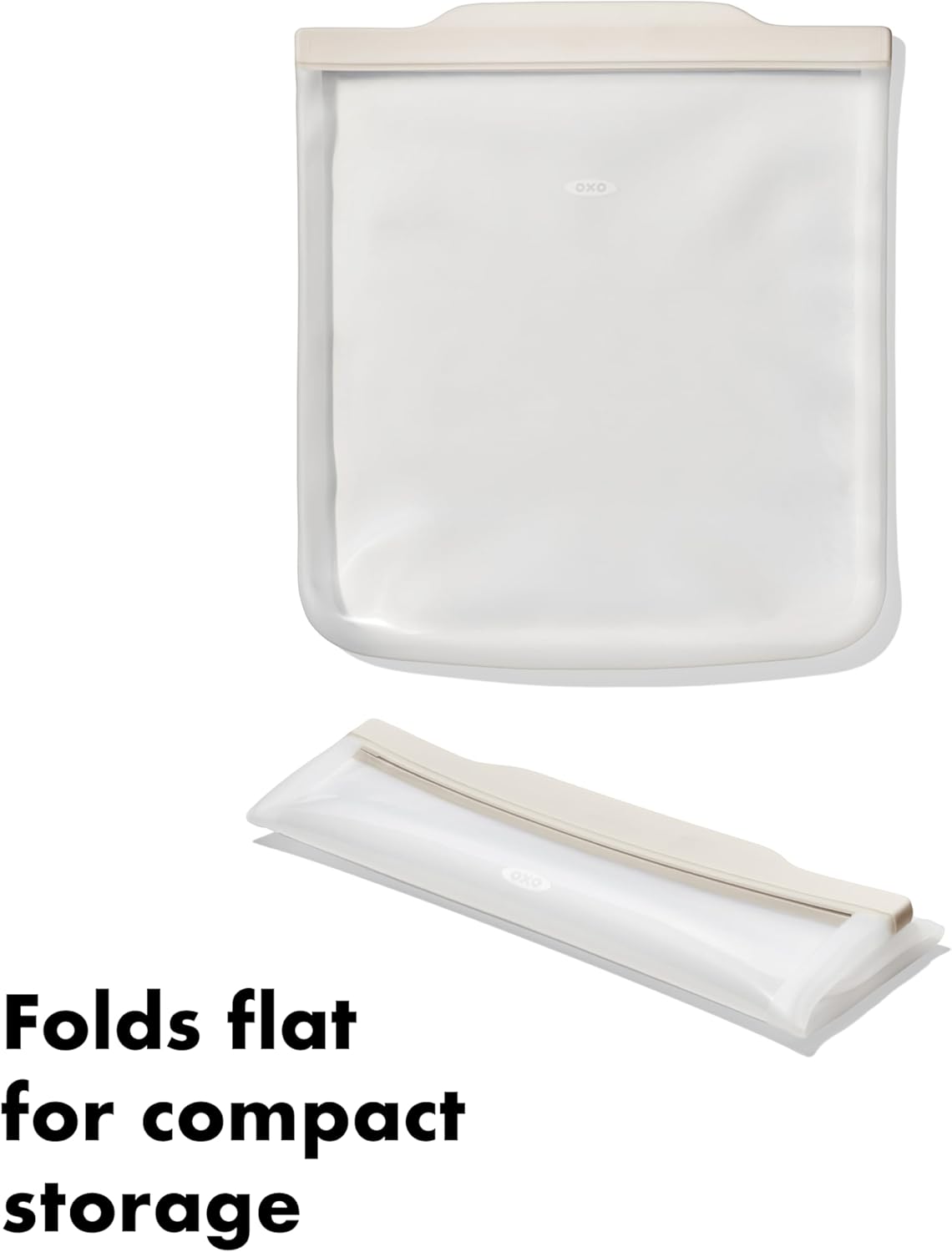 OXO Good Grips Silicone Reusable Bag – Gallon Bag (128 oz) - Oat - Image 7