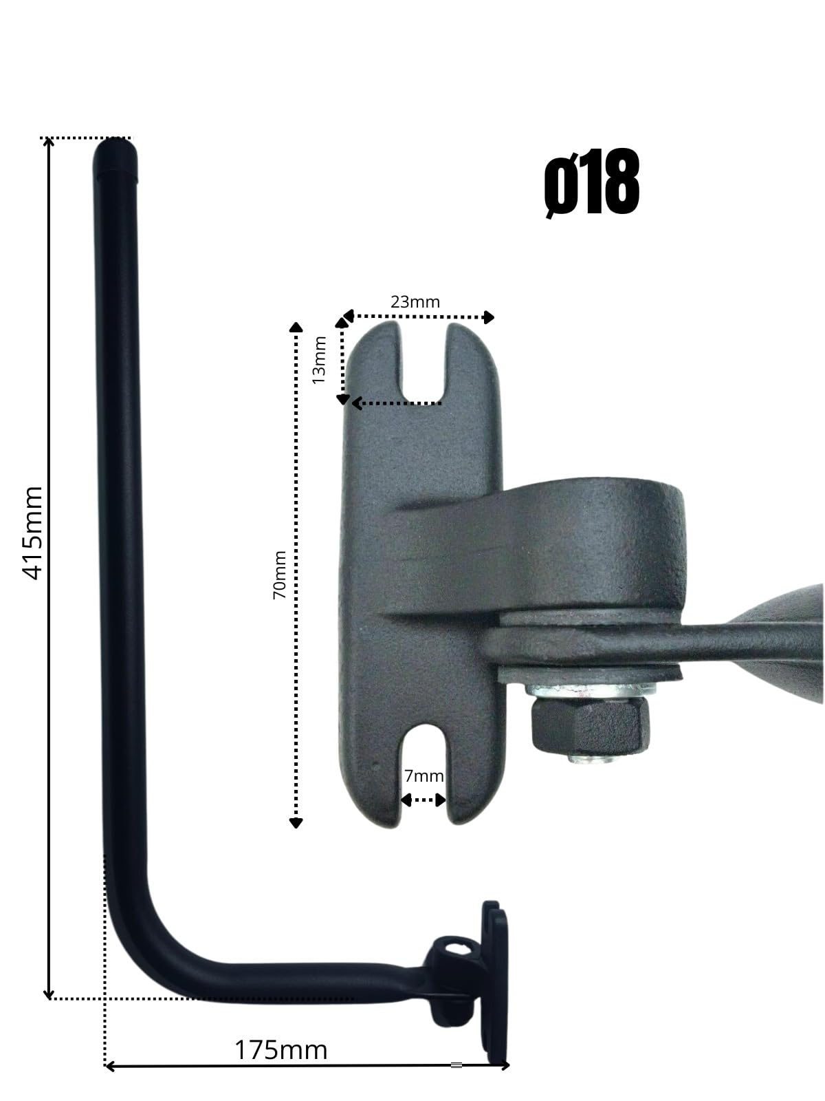 2x Außenspiegel 305x170 ø14-18 Traktor LKW Bagger mit Spiegelhalter Spiegelarm