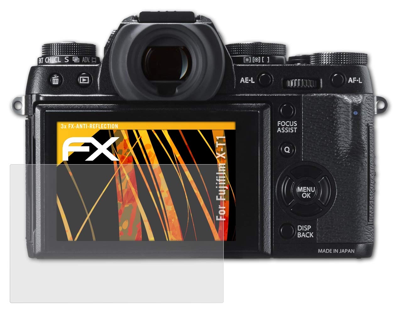 atFoliX Screen Protector compatible with Fujifilm X-T1 Screen Protection Film, anti-reflective and shock-absorbing FX Protector Film (3X)