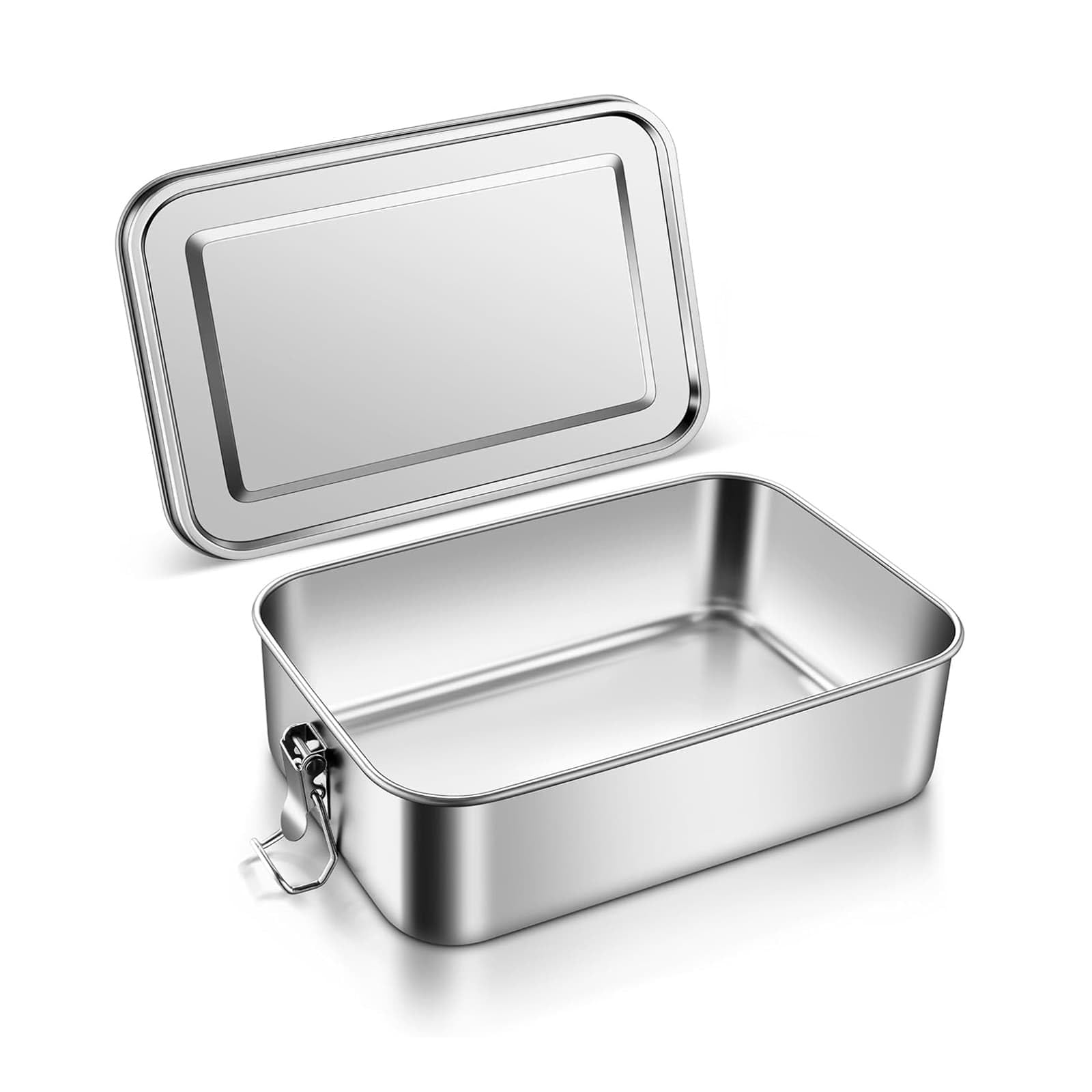 WEELOO Stainless Steel Lunch Box, 800ml/1400ml Leak-Proof Metal Bento Box