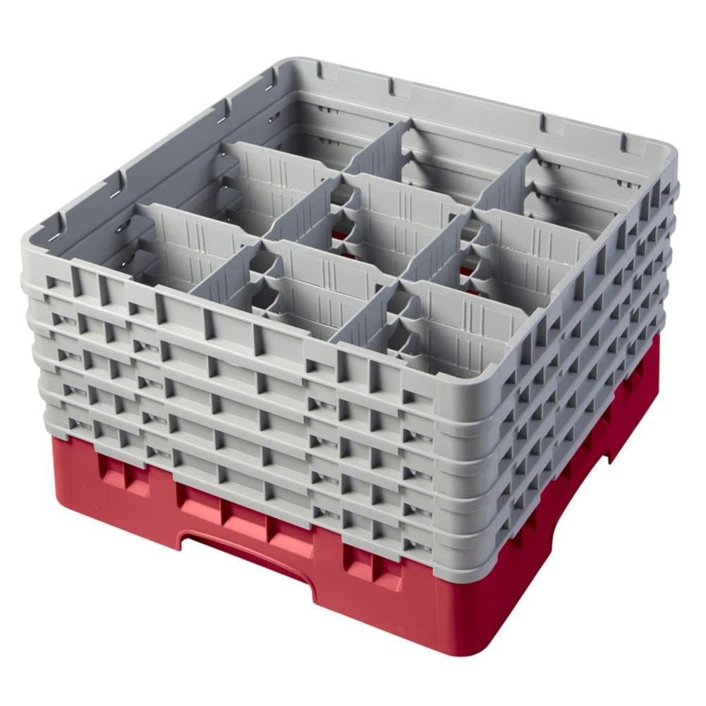 Cambro 9S958163 Camrack Red 9 Comp 5 Extender Glass Rack - 2 / CS