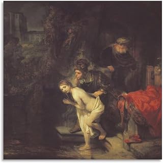 Rembrandt Poster Print Susanna And The Elders Posters Wall Art Painting Canvas Gift Living Room Prints Bedroom Decor Poster Artworks 12x12inch(30x30cm)