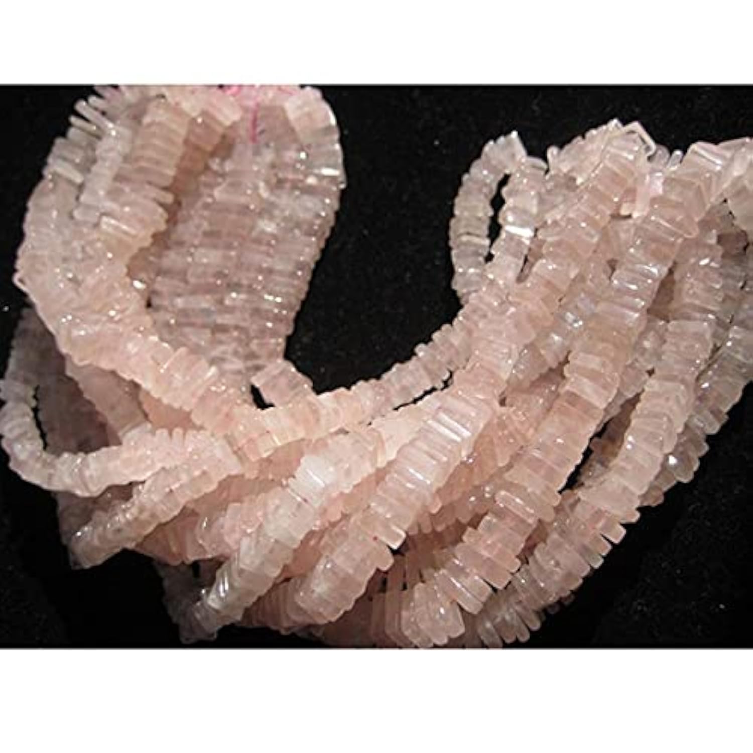 Quartz rose square heishi beads 6mm LKBEADS pour la création de bijoux DIY uniques