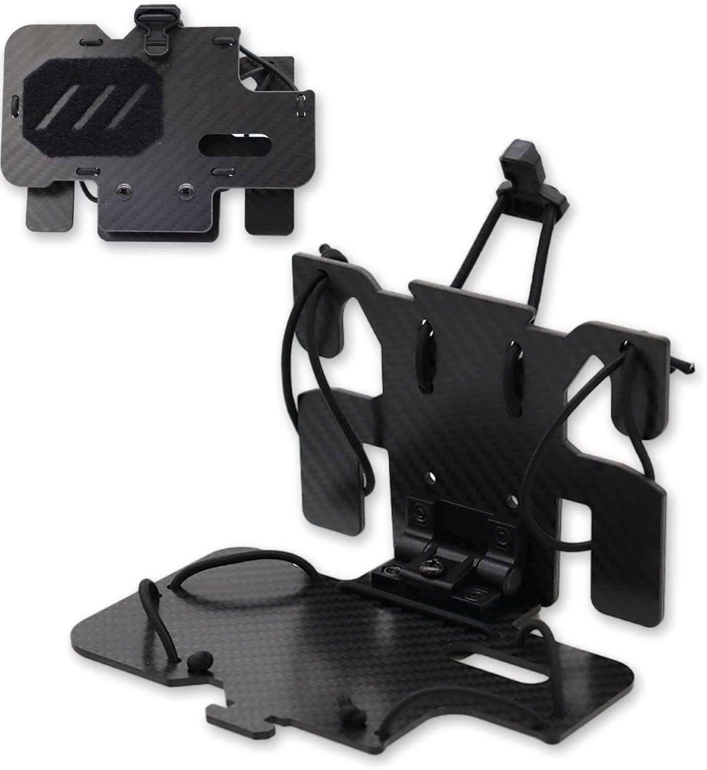 Open Edition MOLLE Phone Holder, Upgraded Tactical Equipment Mount with Elastic Strap Fits 4.7"-6.8" Screens(Black)