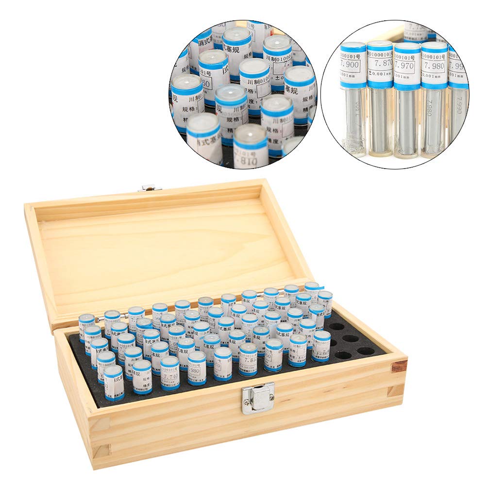 Jeu de jauges à broches, 50 pièces 7,51 8 mm, jeu de jauges à broches, tolérance de 0,001 mm, outil de précision en acier, ensemble de jauges à broches en acier avec étui de