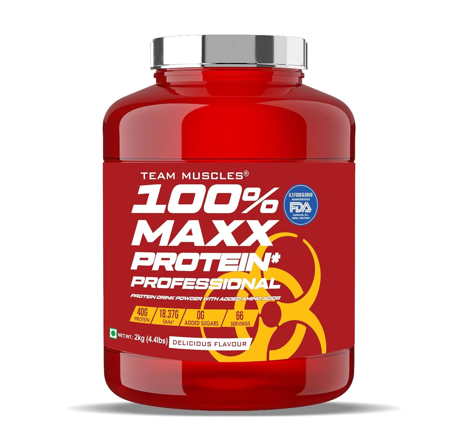 JAMU Team Muscles 100% Maxx Protein Professional- 2Kg(Chocolate) | Gold Whey | Whey Protein | Tm Supplement | Protein Powder
