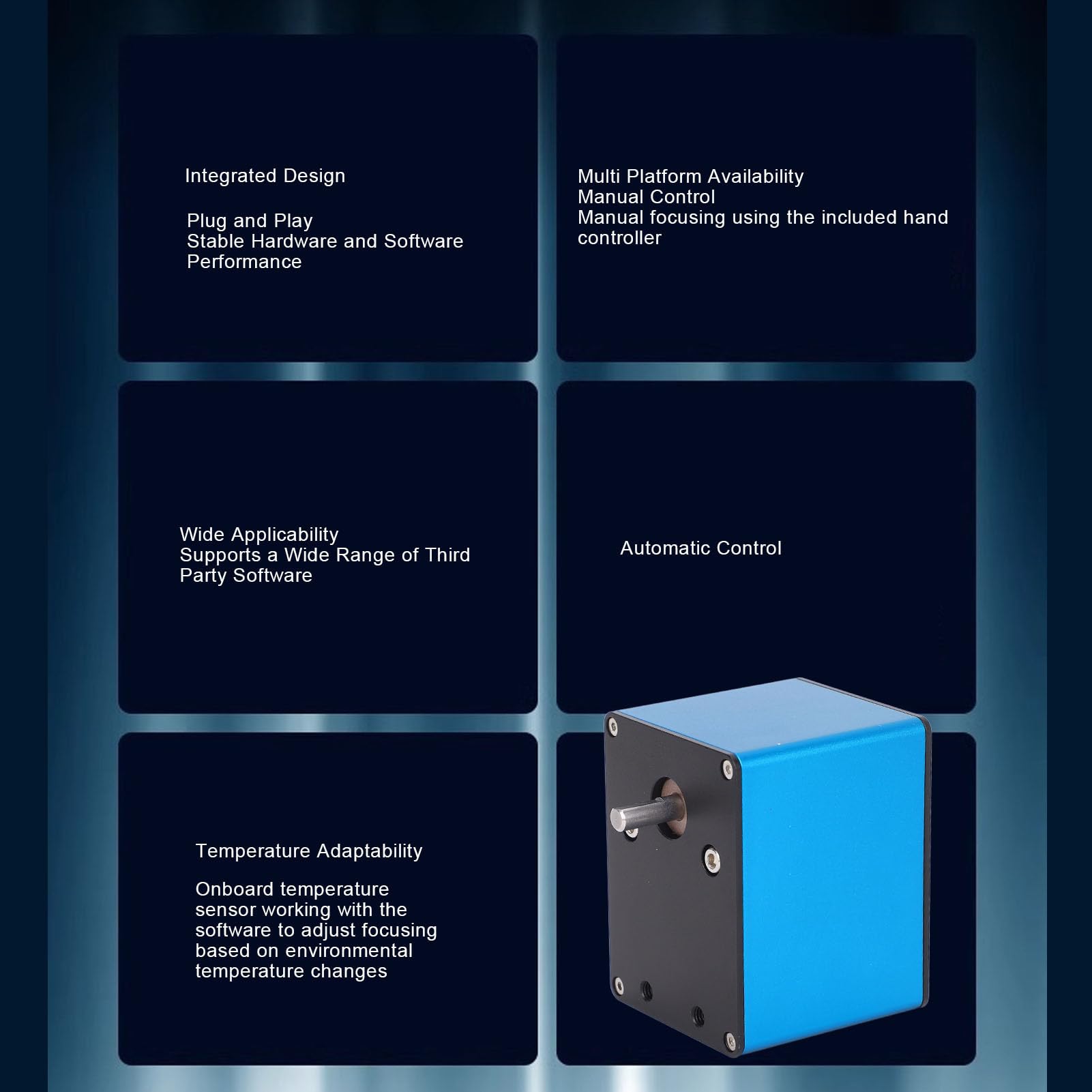 Yctze Elektrischer Autofokus-Teleskopfokussierer, Automatisches Zubehör für Astronomische Geräte mit Temperatursensor für Astrofotografie und Kompatibilität