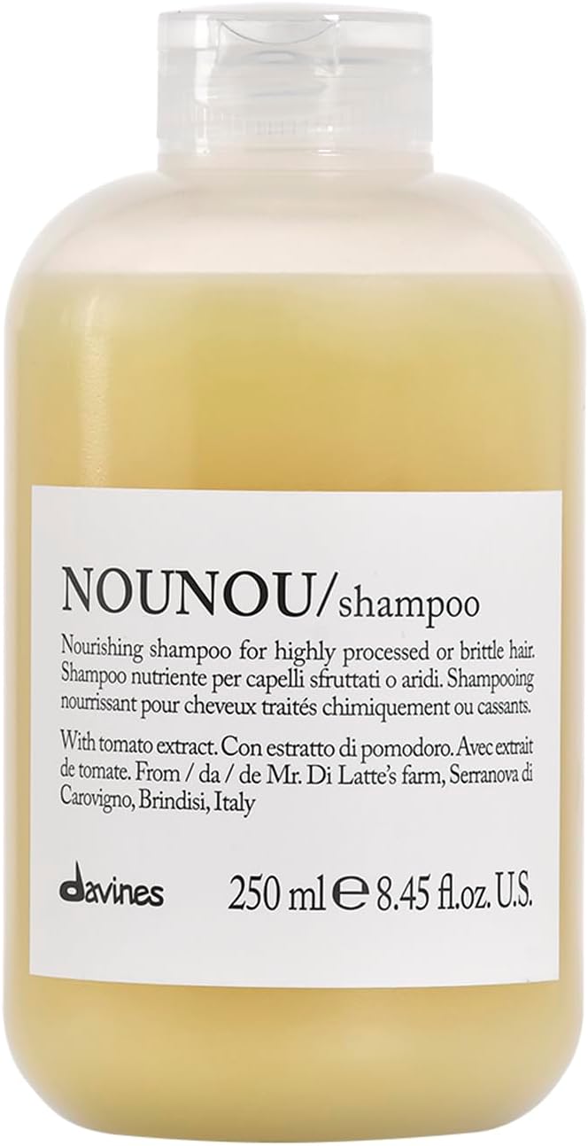 NOUNOU Shampoo, Hydrating Gentle Cleansing Action for Highly-Processed, Chemically Treated, Dry, Damaged or Brittle Hair - Deep Nourishment Restores Softness with Tomato Extract, 8.45 Fl Oz