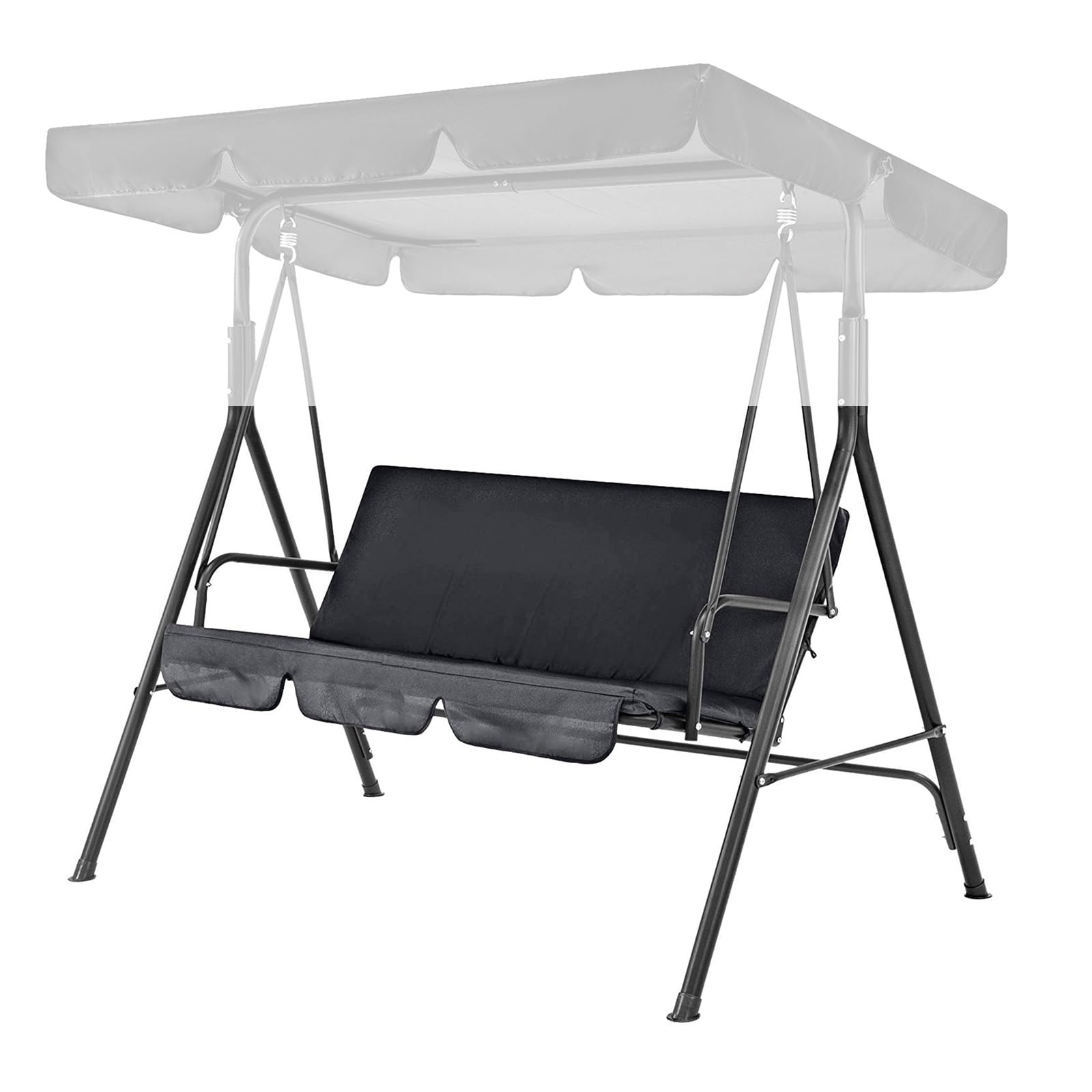 Funda de Cojín de Columpio, Funda de Asiento de Hamaca para Silla de Columpio Impermeable(Black)