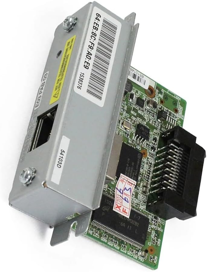 Ethernet Interface Module, C32C824541 Ethernet Interface Module for EP TM-U220B 220PB 220PD 220PA TM-T81 TM-T82II TM-T88III T88IV T88V T70 T90 T86L Printers, 100 Mbps Print Server
