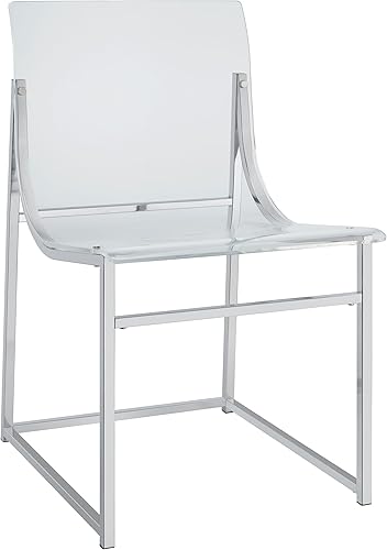 Miniatura 5 de Coaster Home Furnishings Silla auxiliar de comedor de acrílico transparente y cromado