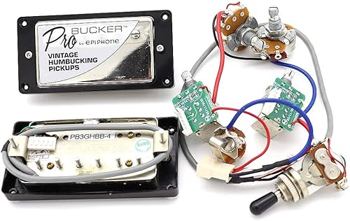 Miniatura 6 de 1 juego de pastillas ProBucker Alnico Bridge&Neck con ollas de arnés de cableado profesional e interruptores de 3 vías universales para guitarra
