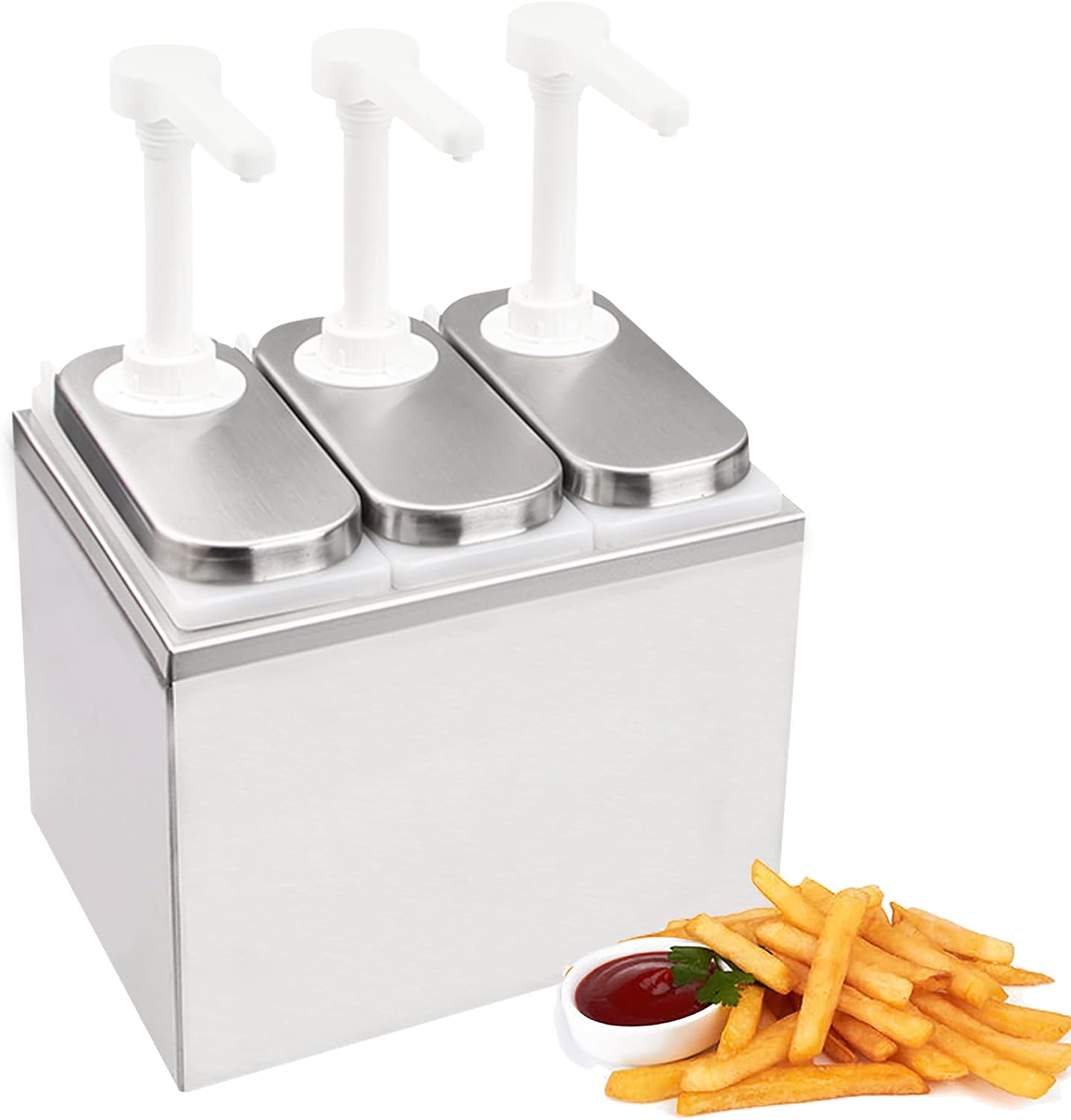 Buy 3L Condiment Pump Station Stainless Steel Sauce Dispenser Pump