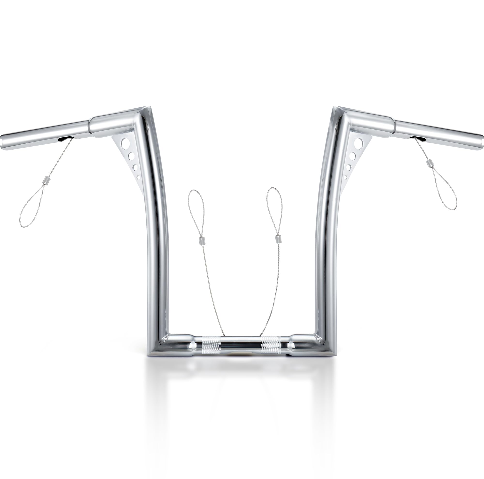 MoKitDora Sportster Dyna Softail Road King Road Glide Ape Hanger Handlebar 12” Rise 1-1/4” Fat 1" Clamp Apes Z Bars for Harley XL883 1200, Chrome