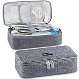 Homecube Pencil Case Large Capacity Pen Marker Holder Pouch Box Makeup Bag Oxford Cloth Big Storage Stationery Organizer with Zipper for School Office - Dark Gray