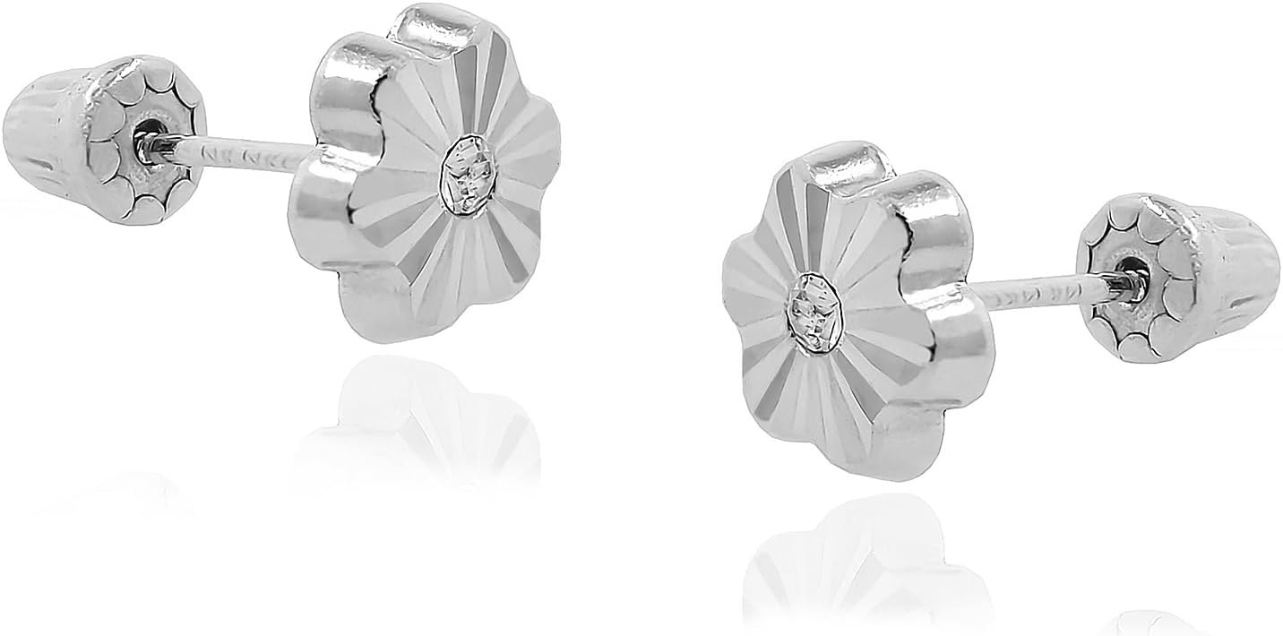 14K Real Yellow Gold Diamond Cut Stud Earrings for Women & Mom - Hypoallergenic for Sensitive Ears for Christmas Gifts - Image 7