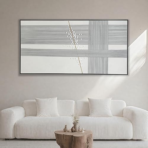 Miniatura 2 de Lienzo enmarcado para pared, pinturas modernas abstractas grandes, hechas a mano, cuadros para sala elegantes y modernos, dormitorios, sala de