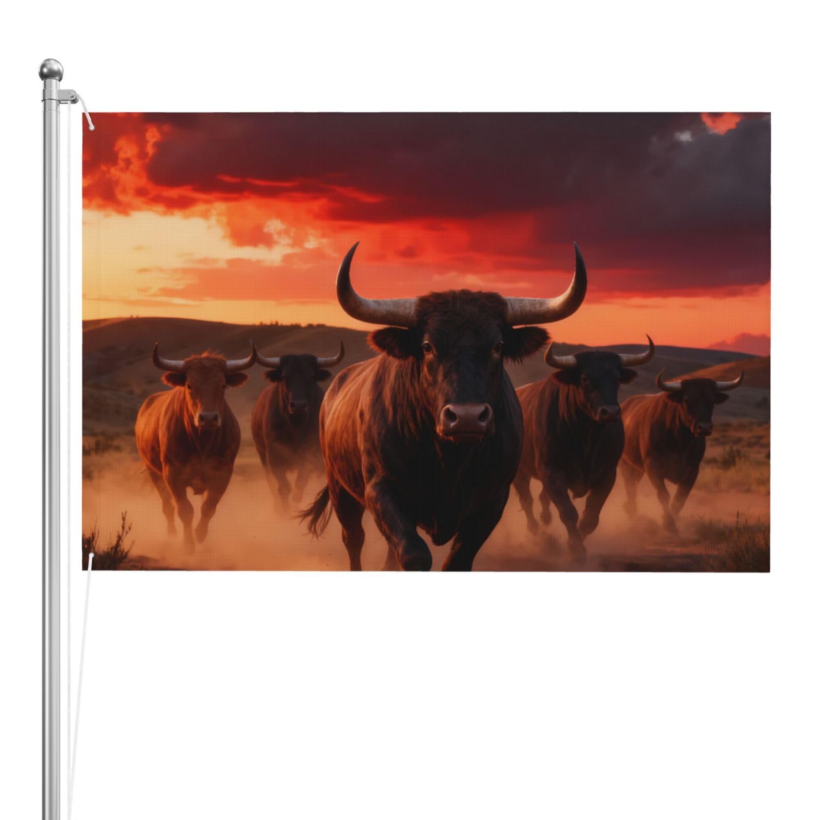 Drapeau extérieur Running Bull double face en polyester résistant