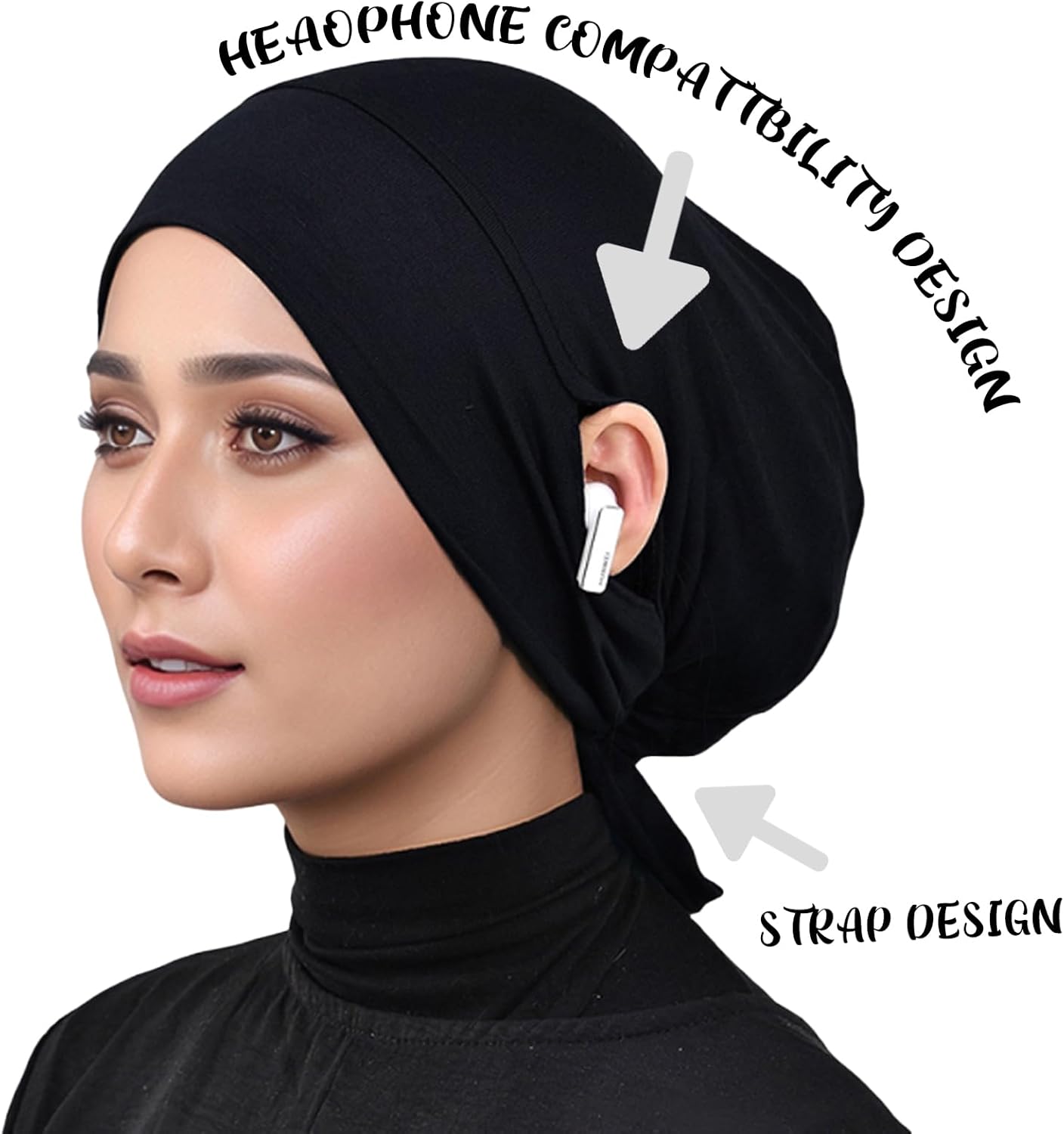Hijab Undercaps Slouchy Beanies Cap Soft Hijab Caps Under Scarf for Women Muslim Jersey Inner Beain-Cap - Image 3