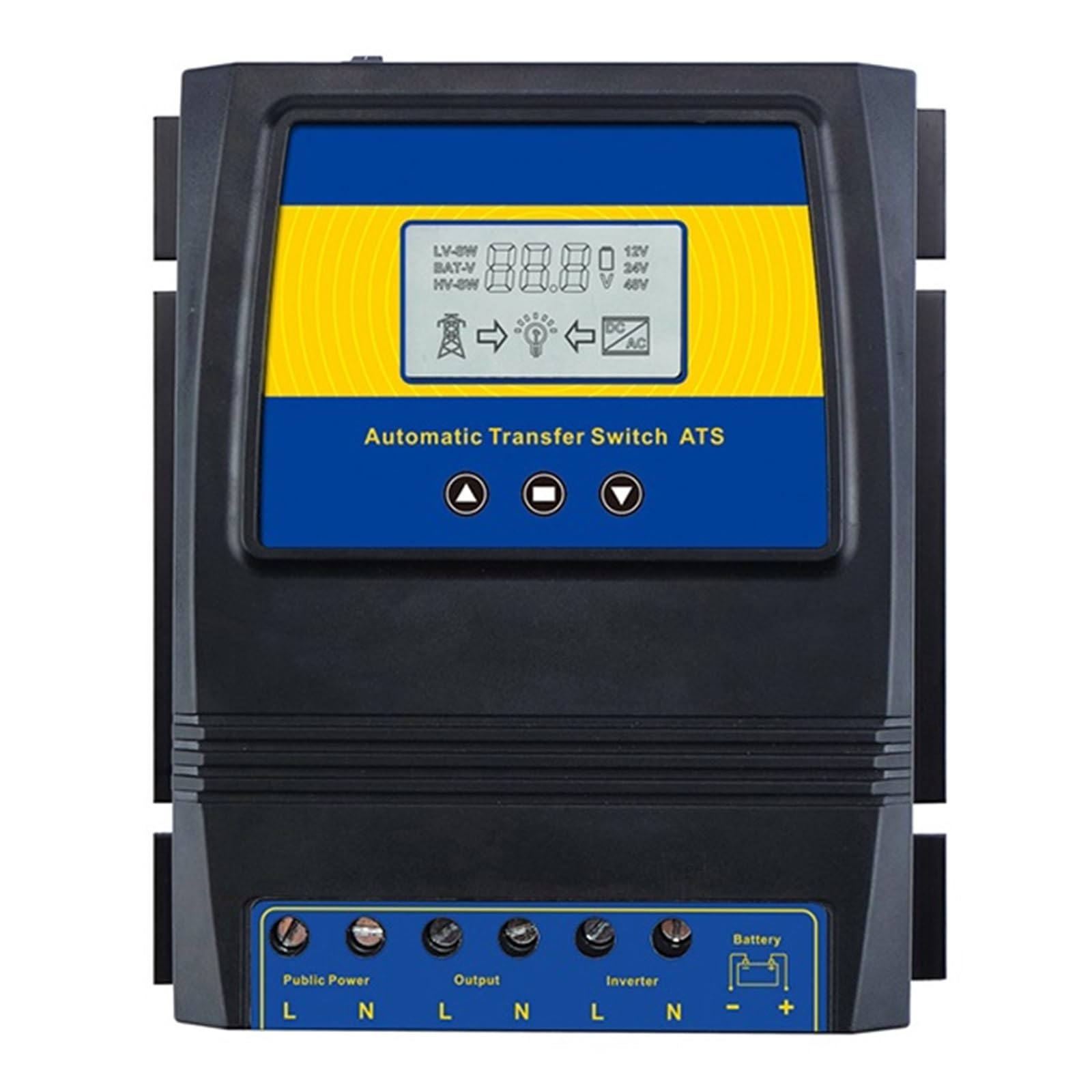 Contrôleur de charge solaire ATS commutateur de transfert automatique DC 12V 24V 48V AC