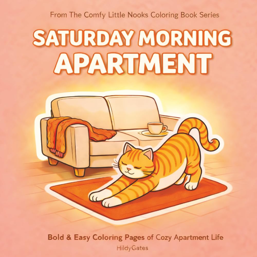 Saturday Morning Apartment: Bold & Easy Coloring Pages of Cozy Apartment Life (The Comfy Little Nooks Coloring Book Series)