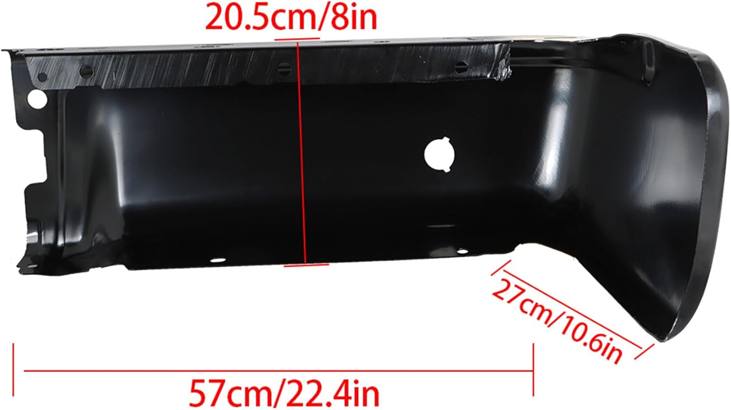 Black Steel Rear Bumper End Pair Replacement for 2009-2014 F150 with Park Assist Sensor Holes FO1102373