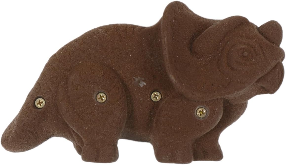 Atomik Rock Climbing Holds XL Screw-On Triceratops Dinosaur in Brown