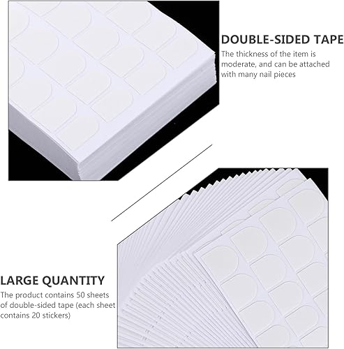 Miniatura 4 de DOITOOL 50 calcomanías adhesivas para uñas de doble cara, calcomanías adhesivas de uñas falsas, calcomanías de arte de uñas para uñas postizas