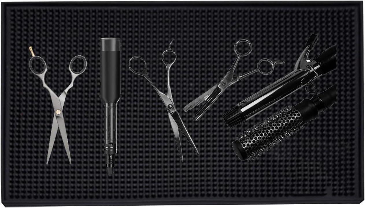 Barber Tool Mat – Hair Salon Service Mat, Flexible Professional Counter Protector Pads, Hair Cutting Station Mats, For Scissors Clippers Hairdressing Styling Tools Home Use Barber Tool Mat – Hair Salon Service Mat, Flexible Professional Counter Protector Pads, Hair Cutting Station Mats, For Scissors Clippers Hairdressing Styling Tools Home Use