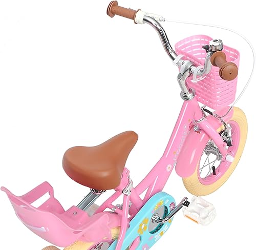 Miniatura 8 de Glerc Maggie Girls Bike, 12-20 Inch Kids Bike for 2-13 Years Old Children, Princess Style Kids Bicycle with Doll-Seat & Basket & Training Wheels,