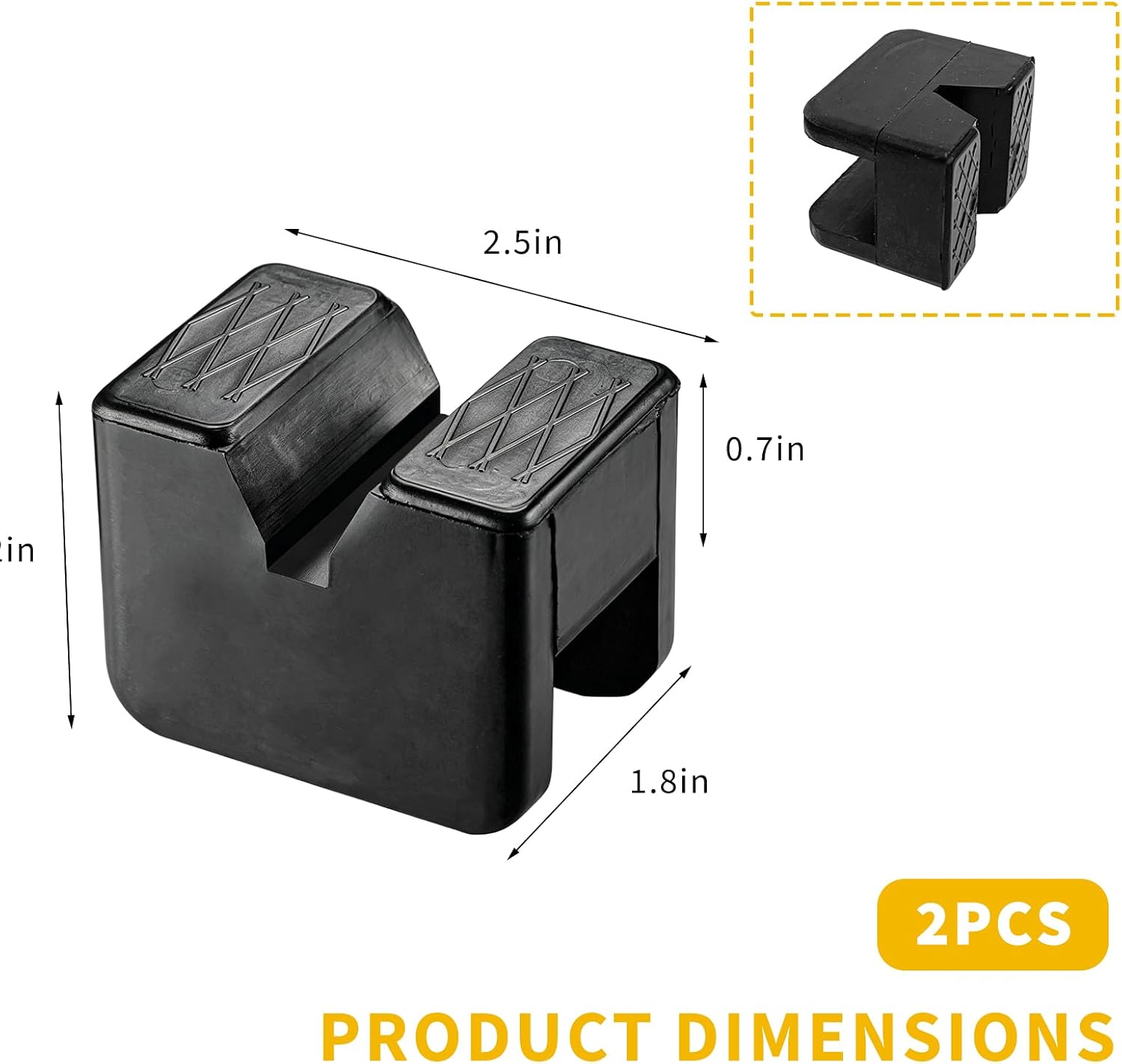 2PCS Slotted Pinch Weld Jack Pad, Anti-Slip Car Jack Stand Lift Point Rubber Pad for Protection & Cushioning, Flexible Slotted Frame Rail Pinch Weld Protector for Floor Jacks image 2