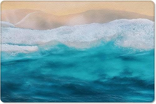 Tapete abstracto antifatiga para puerta de baño y cocina, tapete acolchado, lavable, de bienvenida, impermeable, cómodo, para cocina, verano, playa,