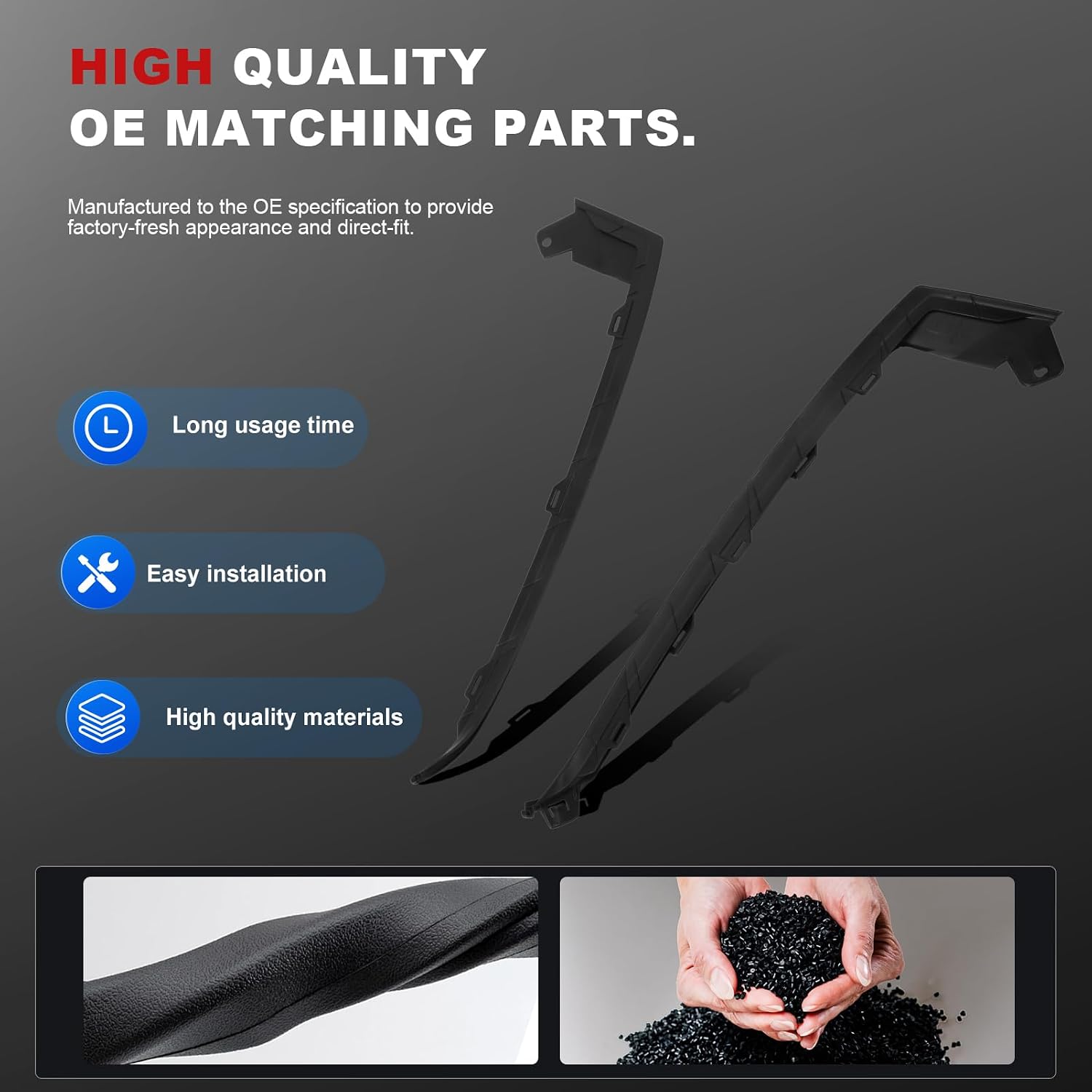 2PCS Front Lower Bumper Trim Left Right Driver & Passenger Side Compatible with Accord Sedan 2018 2019 2020 Replaces 71104TVAA10,HO1046102