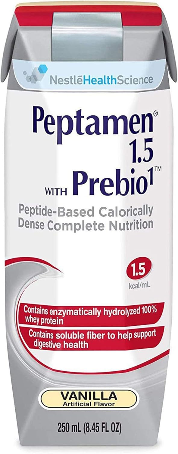 Nestle Peptamen Oral Supplement Vanilla 250 mL Carton 24 Ct