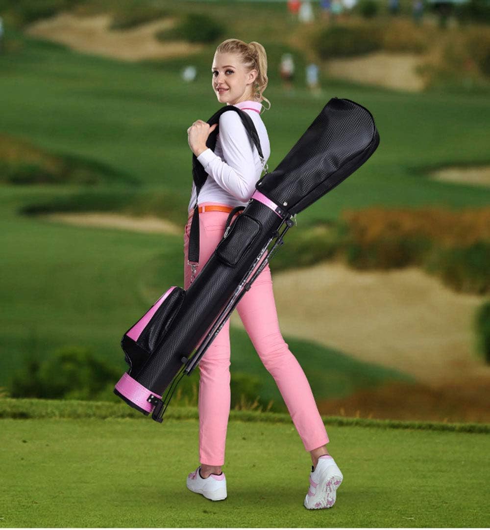 Golf - Golf Bag with Stand –Golf Bag s Premium Lightweight Golf Stand Bag-Golf Vertical Bag - Easy to Carry Golf Bag–Ideal for Golf Course Travel (Black+Powder)