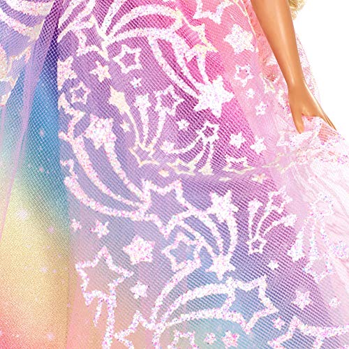 Barbie Dreamtopia Royal Ball Princess Doll, Blonde Wearing Glittery Rainbow Ball Gown, With Brush And 5 Accessories, Gift For 3 To 7 Year Olds #TOP4
