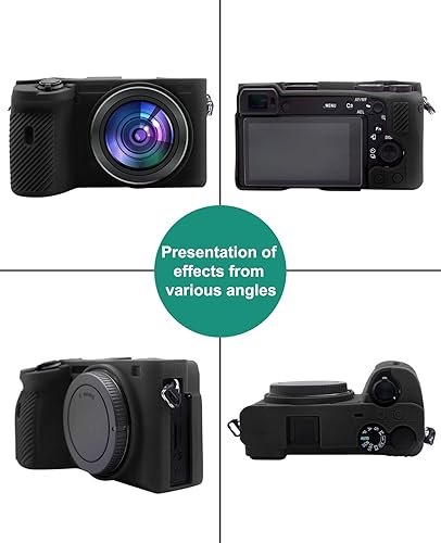 Miniatura 6 de Funda de cámara para Sony A6600ILCE-660 Cubierta protectora de goma suave de silicona duradera y ligera (negro)