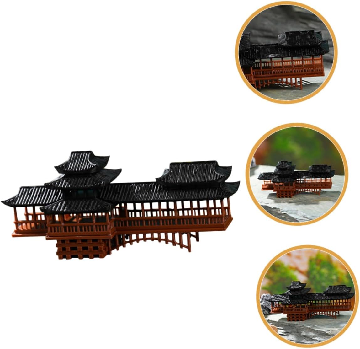 Levemolo Miniature Bridge Decoration Plastic Antique Style for Mini Garden