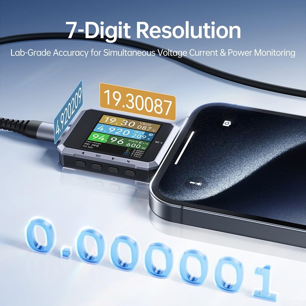 FNB-C2 USB C Tester 240 Watt Power Meter für Schnellladetester PD QC Protokoll Analyse Kabelqualität Prüfung
