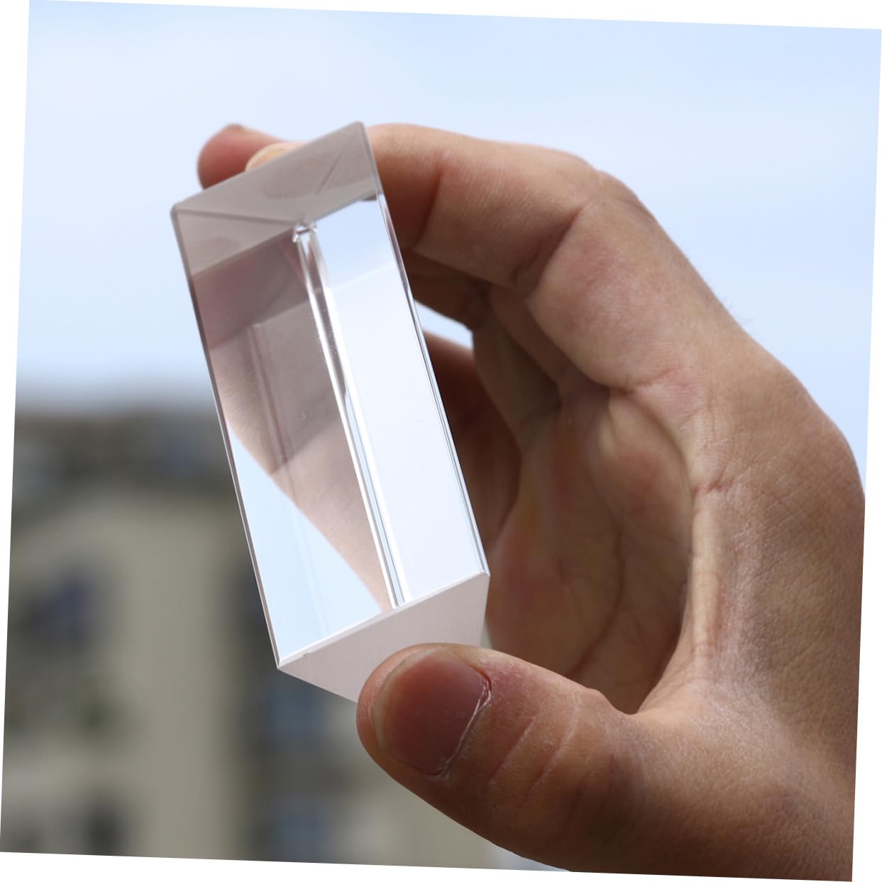 ULTECHNOVO 100 * 30 * 30mm Triangular Optical Glass Prism Break Light into Spectral Colors for Educational Use