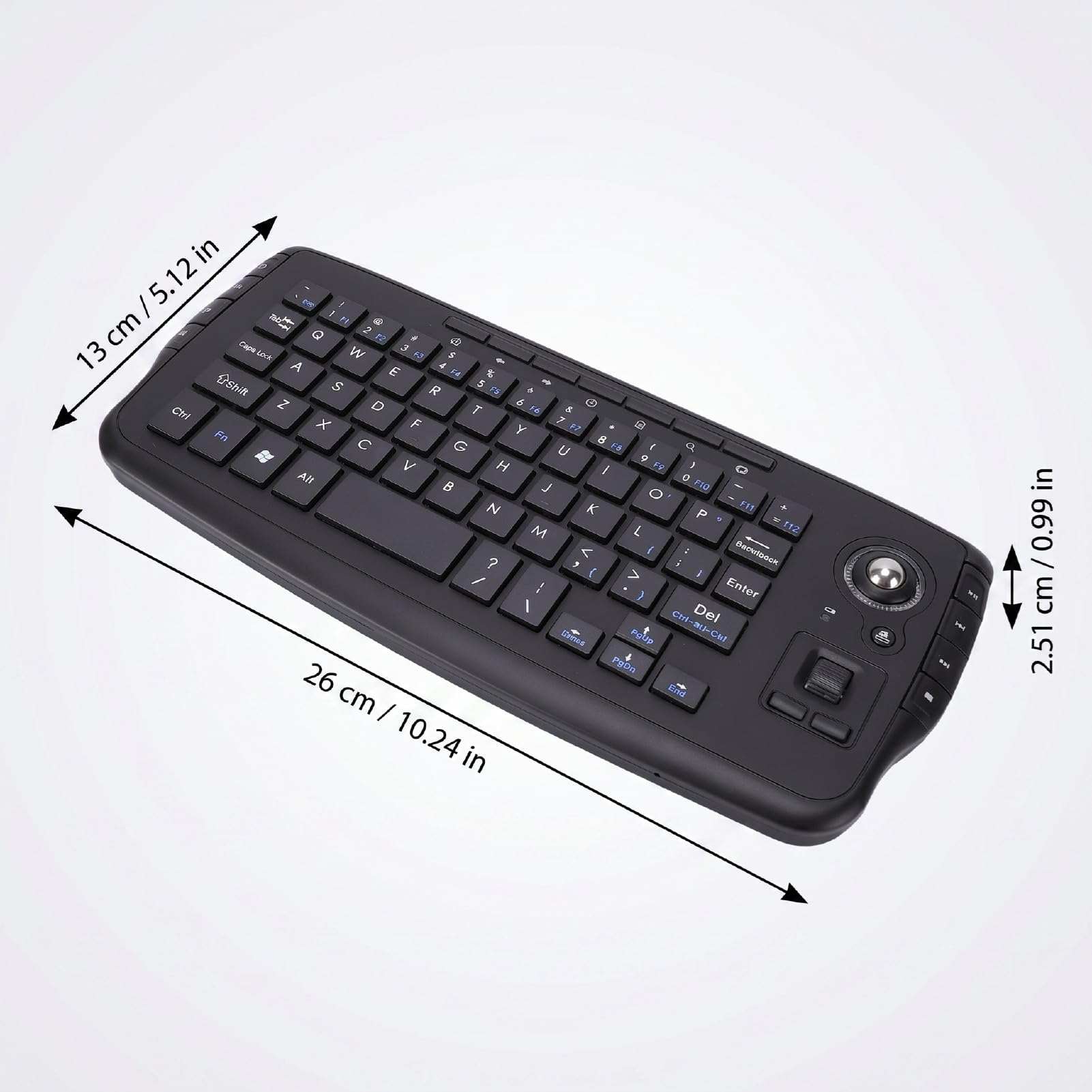 Teclado Inalámbrico con Trackball, Teclado Completo para PC for Box, HTPC, IPTV y Consola de Juegos