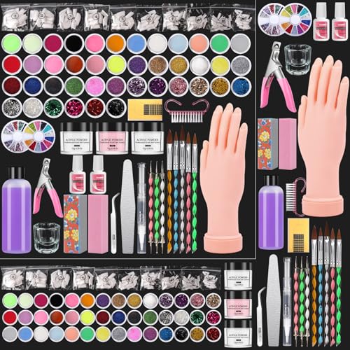 Professional Acrylic Nail Kit Practice Hand