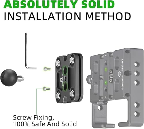 Miniatura 5 de FANAUE Soporte de teléfono de aluminio con adaptador de cabeza esférica de 1" compatible con soportes RAM Tamaño B Brazo de doble zócalo (SA-01)
