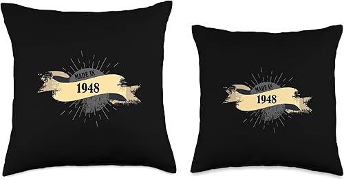 Miniatura 3 de Made in 1948 Birthday Vintage Retro Throw Pillow