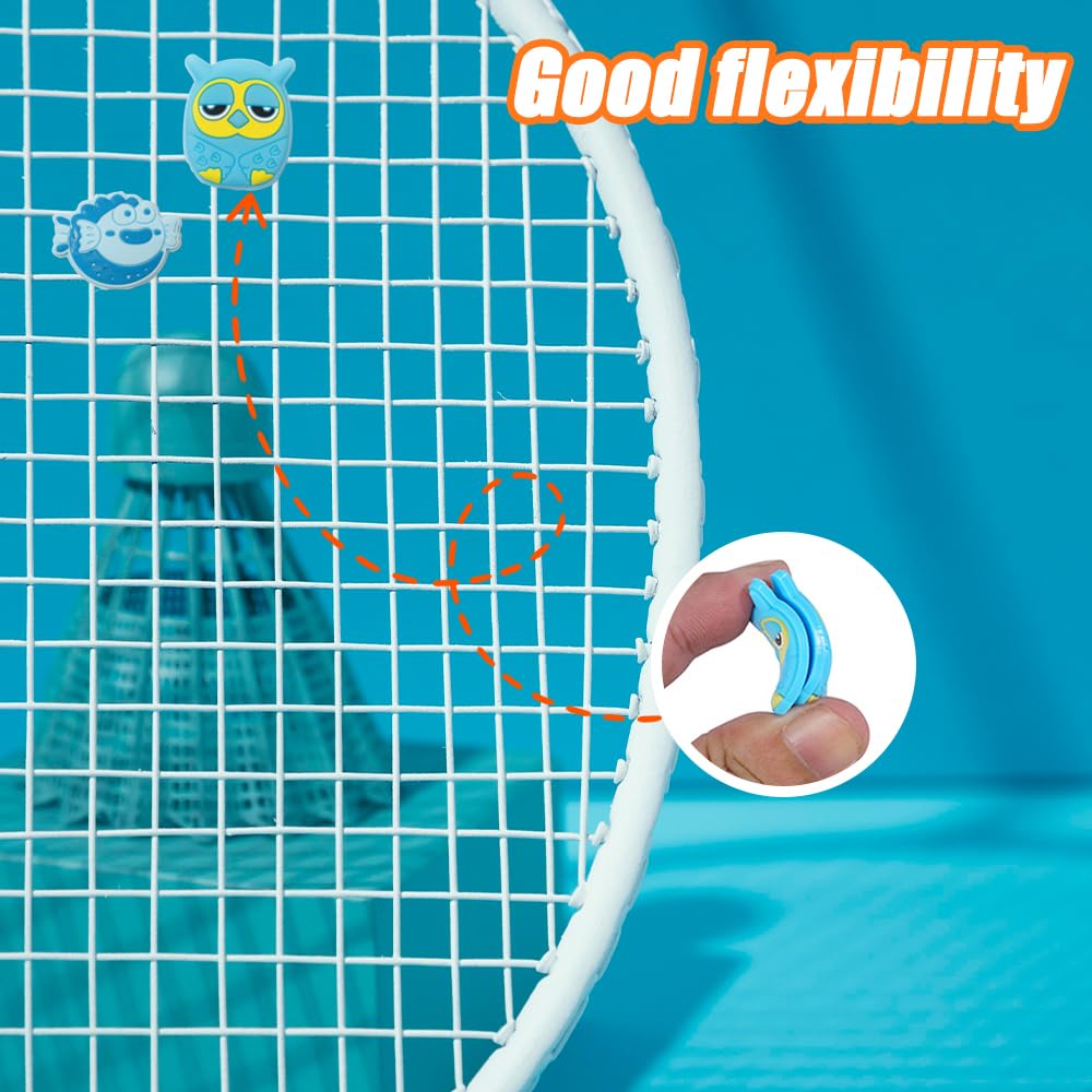 16 Pezzi Antivibrazione Tennis Bambini Ammortizzatori Racchetta Silicone Badminton Motivo Animali