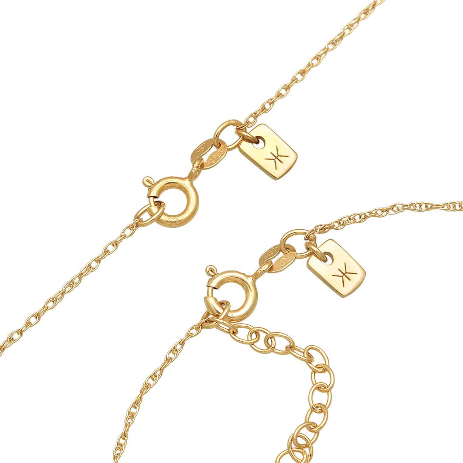 Collana da uomo in argento 925 con bracciale placcato oro, set Basic (55 cm), bracciale (18 + 3 cm)