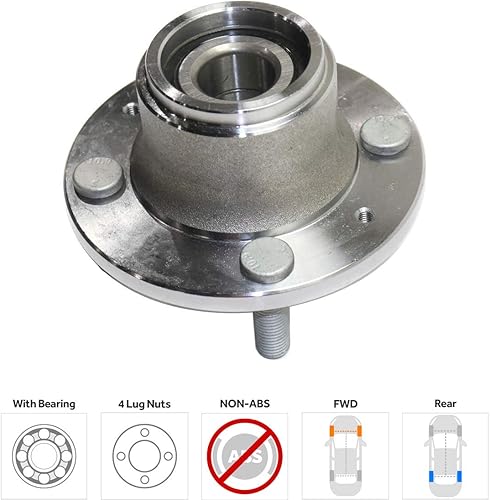 Miniatura 2 de Garage-Pro Reemplazo del conjunto de cojinete de cubo de rueda trasera para Chevrolet Aveo 2004-2011 Spark 2013-2015 Aveo5 2007-2011 Pontiac G3